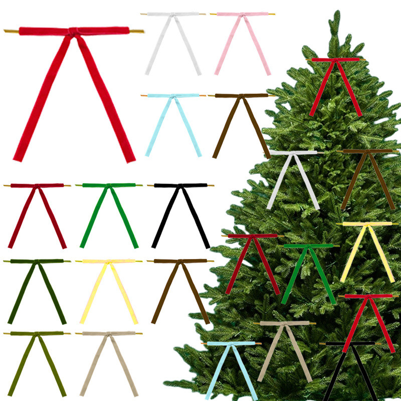 ริบบิ้นกํามะหยี่ Bowknot Christmas Tree Packing Decorative 13cm