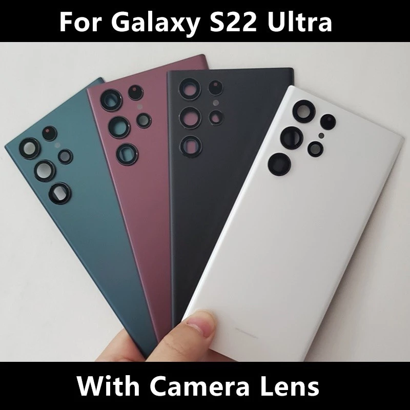 ฝาครอบแบตเตอรี่ด้านหลัง พร้อมเลนส์กล้อง และโลโก้ แบบเปลี่ยน สําหรับ SAMSUNG Galaxy S22 Ultra 5G 6.8 นิ้ว bee