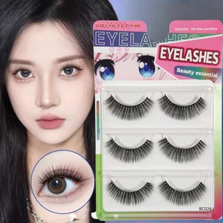 ขนตาปลอม ส่งจากไทย ขนตาปลอมหนานุ่ม ขนตามิงค์เทียม ขนตาปลอมธรรมชาติ 3 มิติ รุ่น 3 คู่/กล่อง ขนตา ทําเอง