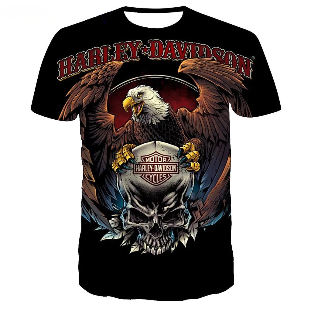 ผู้ชายs เสื้อยืด Full Body 3d พิมพ์ O-คอ Tshirt แฟชั่น Eagle เสื้อยืดลําลองเสื้อแขนสั้น