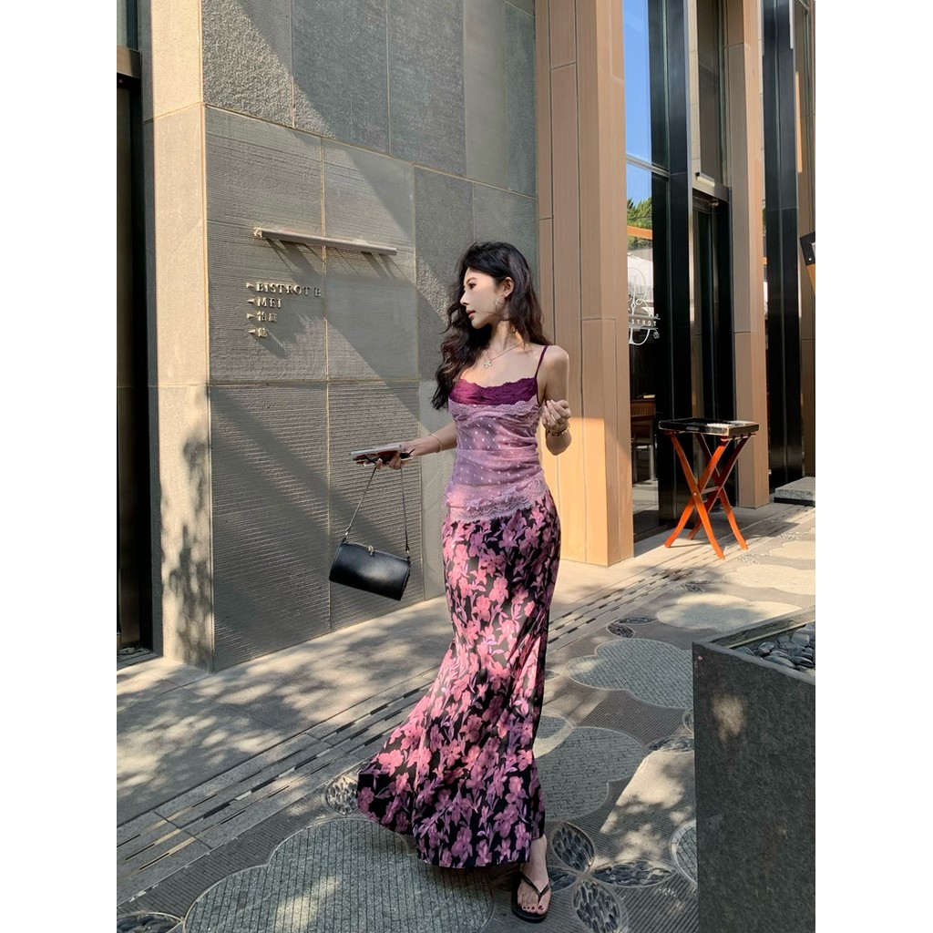 KUMI พร้อมส่ง🍒ลูกไม้เสื้อสายเดี่ยว เปิดหลัง ตาข่าย สไตล์ฝรั่งเศส ทรงรัดรูป เสื้อสายเดี่ยวผู้หญิง แฟชั่นเกาหลี แมทซ์ง่าย - รูปที่ 5