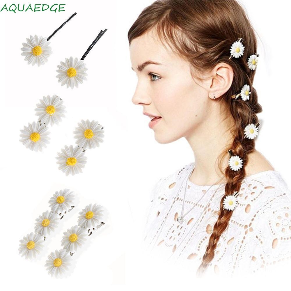 กิ๊บติดผม AQUAEDGE สีเหลืองและขาว ลายดอกเดซี่น่ารัก สำหรับผู้หญิง
