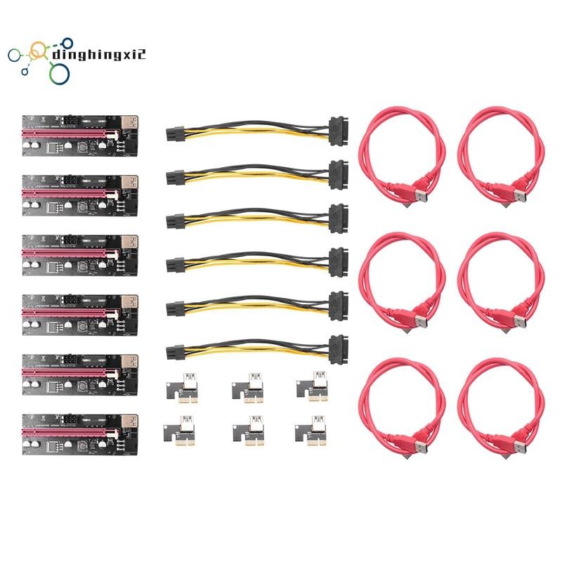 6 ชิ้น VER009 USB 3.0 PCI-E Riser VER 009S Express 1X ถึง 16X Extender Riser อะแดปเตอร์การ์ด 15Pin ถ