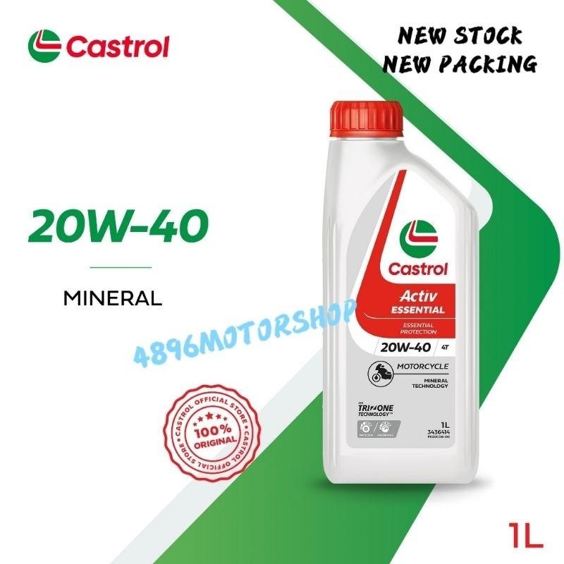 CASTROL ACTIV ESSENTIAL 4T ENGINE OIL SAE40 20W 40 มอเตอร์ MINYAK HITAM