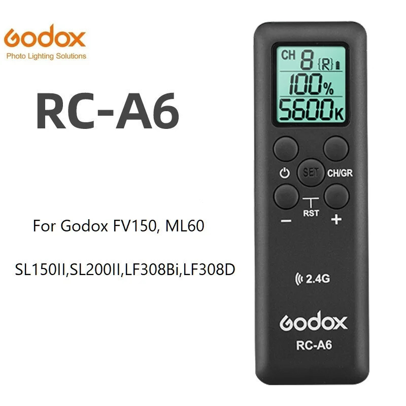 Godox RCA6 รีโมทคอนโทรล 2.4GHz ไร้สายสําหรับ Godox SL150II SL200II SL150IIBi SL200IIBi SZ200BI FV150