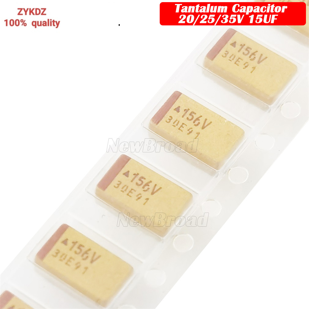 10PCS ใหม่ SMD Tantalum Capacitor 15UF 20V 156D 3528 6032 7343 25V 156E 6032 7343 35V 156V 6032 7343