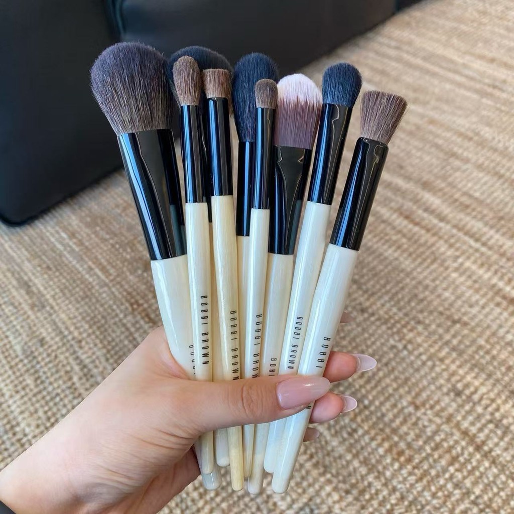 แปรง supermom แปรง Barbie Brown Full Set แปรงแต่งหน้า Fan-Shaped Loose Powder Brush Contour Brush แป