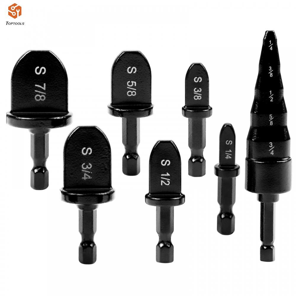 ชุดซ่อม Expander หลอดทองแดง 7 ชิ้นพร้อม 5 ใน 1 เจาะ Bit Swaging เครื่องมือสําหรับ HVAC