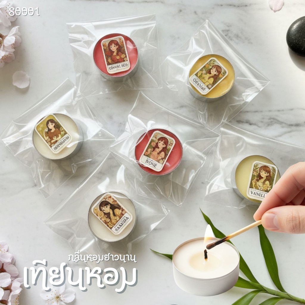S0001 เทียนหอม กลิ่นอโรม่า 3-4ชม. กลิ่นหอม ใช้ในบ้าน ห้องนอน สร้างบรรยากาศ Aroma Scented Candle