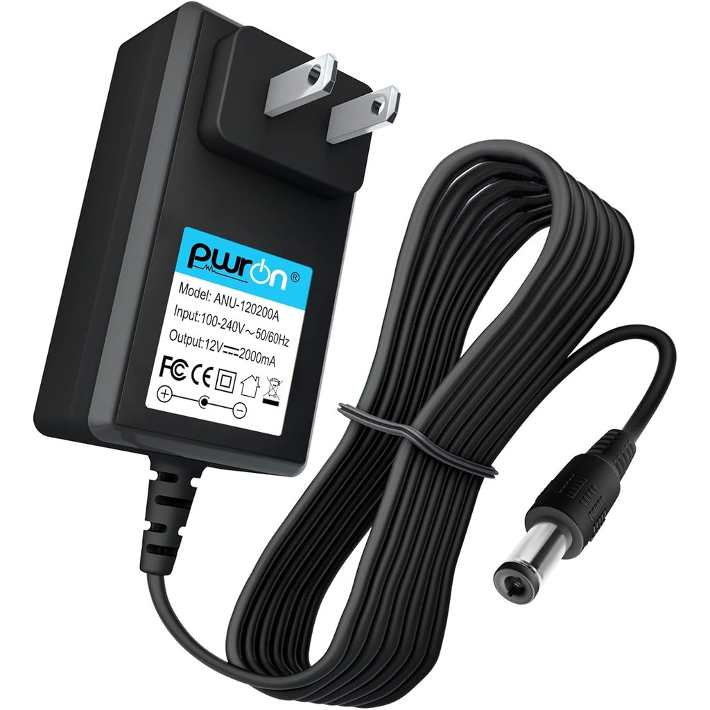 PwrON 12V 2A เครื่องชาร์จเครื่องพิมพ์ AD-E001 อะแดปเตอร์ไฟ AC เข้ากันได้กับ P-Touch Edge Label Maker