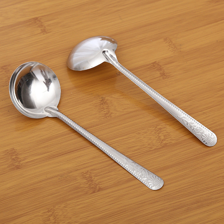 Yiyuan Store ช้อนแตงโมสแตนเลส ช้อนโต๊ะ Yiyuan Store รอบสแตนเลส ช้อนเล็ก LTCK