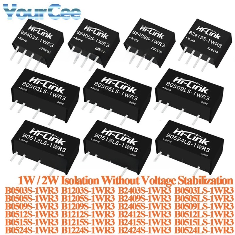 5PCS/1PC 1W 2W DC-DC แยกโมดูล 24 V/12 V/5 V ถึง 24 V/12 V/9 V/5 V/3.3 V B2403S B2424S B1205S B0509S 