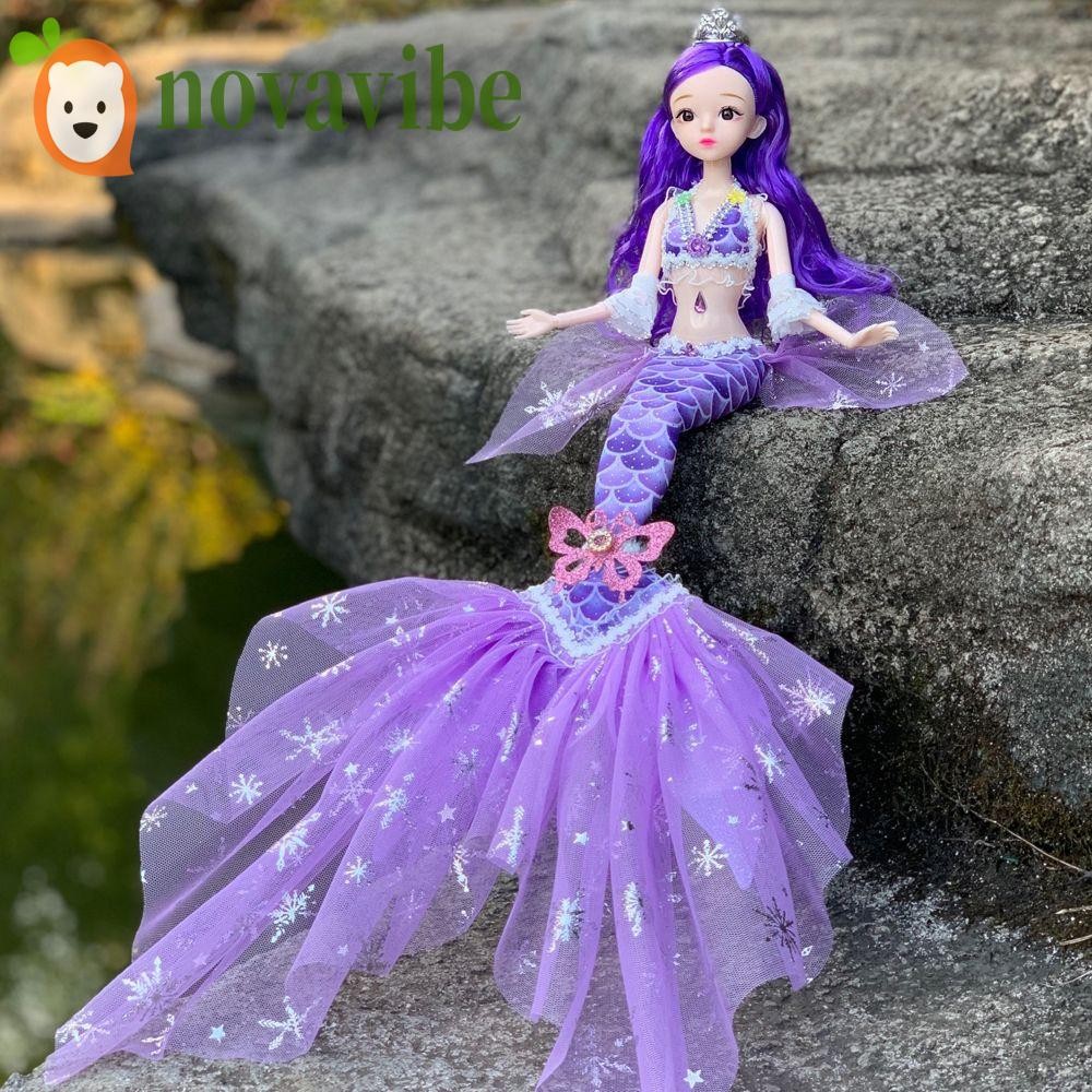 NOVAVIBE ตุ๊กตา BJD 13 Joint Movable 3D Eye เสื้อผ้าที่ถอดออกได้ Kawaii Play House น่ารัก Dress-up ข