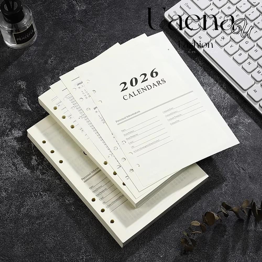 UAENAU Binder หน้าด้านใน, Refill Page Perforated Sheets A5 Notebook, ทนทาน Daily Planner Loose Leaf 