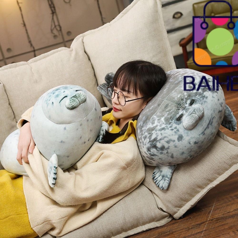 BAIHEE Seal ของเล่นตุ๊กตา, ขนาดใหญ่ Chubby Blob Seal หมอน, อินเทรนด์น่ารัก PP ผ้าฝ้ายตุ๊กตาสัตว์ตุ๊กตาของเล่นผู้ใหญ่