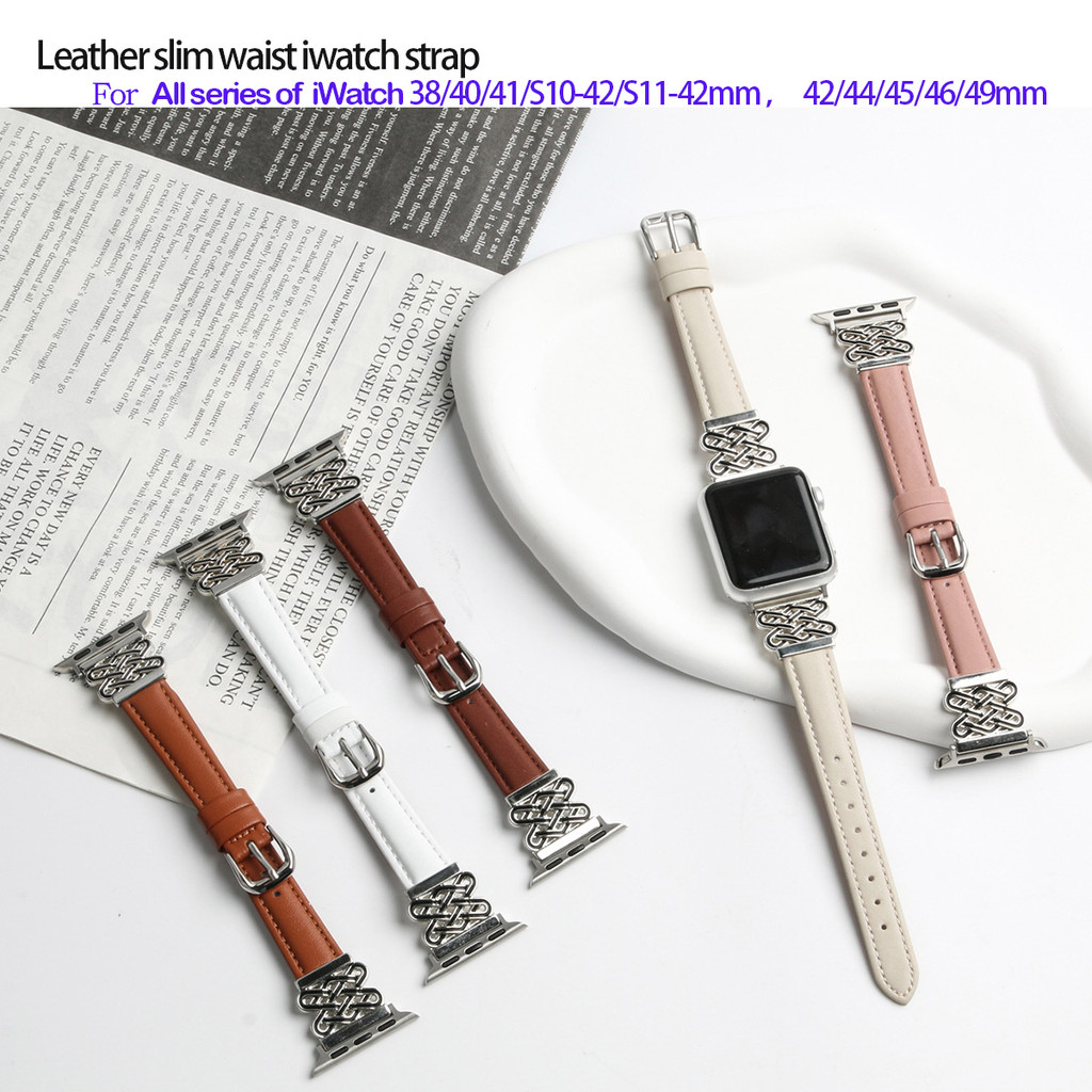 สายหนังเอวบาง iwatch เข้ากันได้กับ iWatch Ultra3/2 S11/S10 se3/2 49/41/45/44/38 มม.ในสต็อก