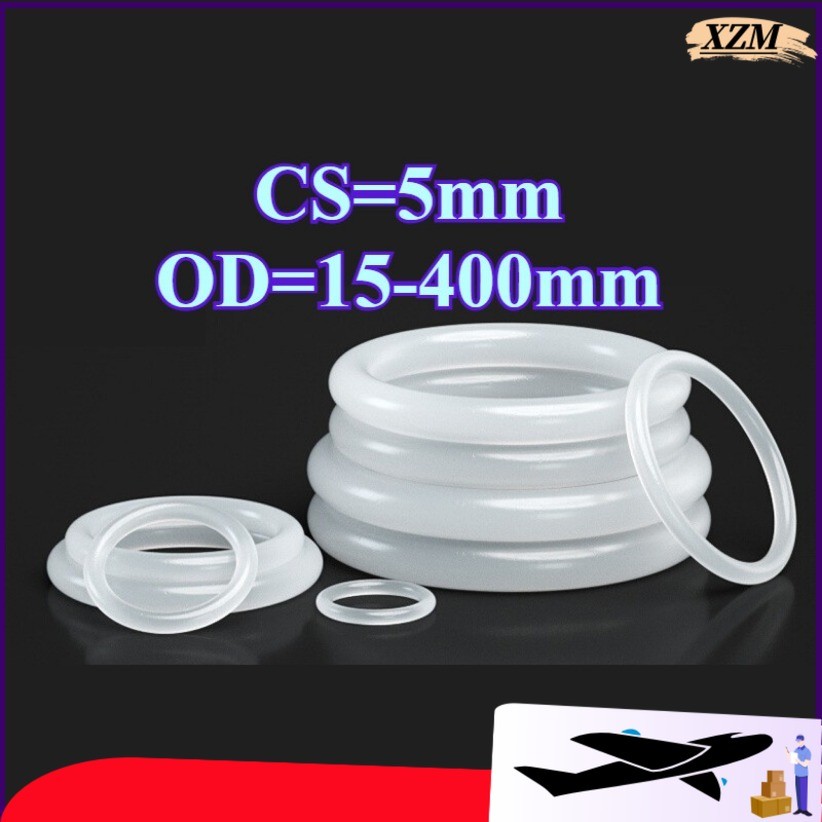 ปะเก็นโอริง CS5mm*OD15-400mm O-ring แหวนซีลซิลิโคนสีขาวซีลเกรดอาหารแหวนยางกันน้ําปะเก็นยืดหยุ่น (XZM-MB)