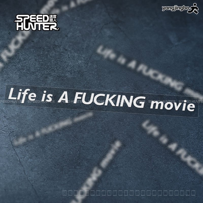 คลังสินค้าพร้อม LIFE IS A FXCKING MOVIE LIFE Like Drama Text Stickers สติ๊กเกอร์ตกแต่งสะท้อนแสงกันน้