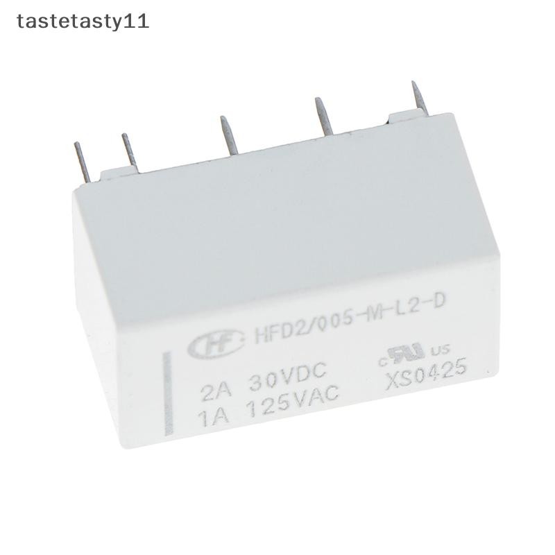 TA 5V คอยล์ bistable สลักรีเลย์ dpdt 2a 30vdc 1a 125vac HFD2-005-M-L2-D realy TH