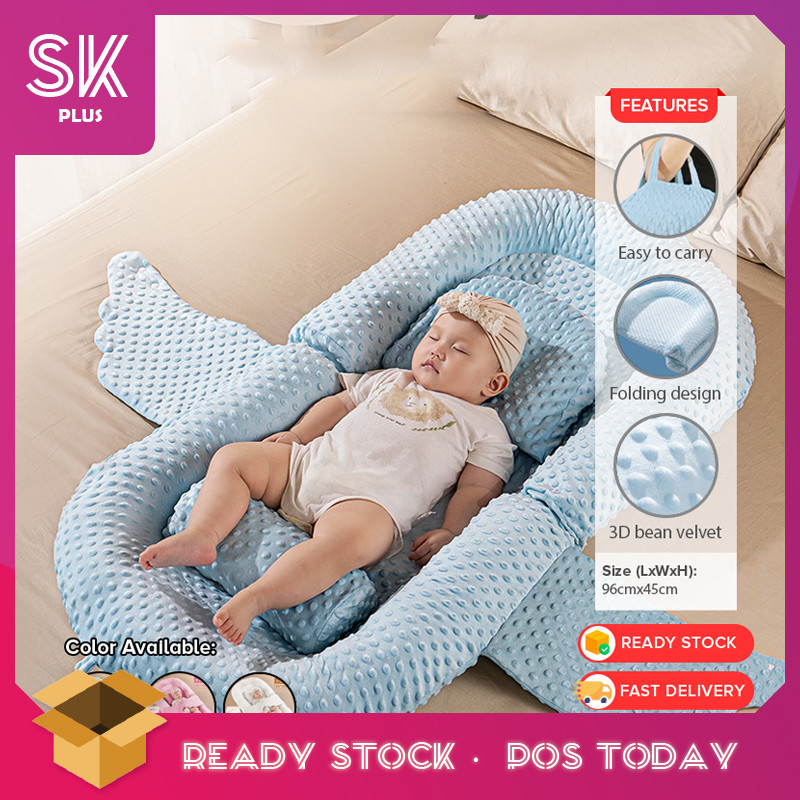 SKplus ทารกแรกเกิดที่นอน Dotted Sleeping Bed Anti Startle Antirefluxเอียงเบาะปลอดภัย Sleep Tilam Bay