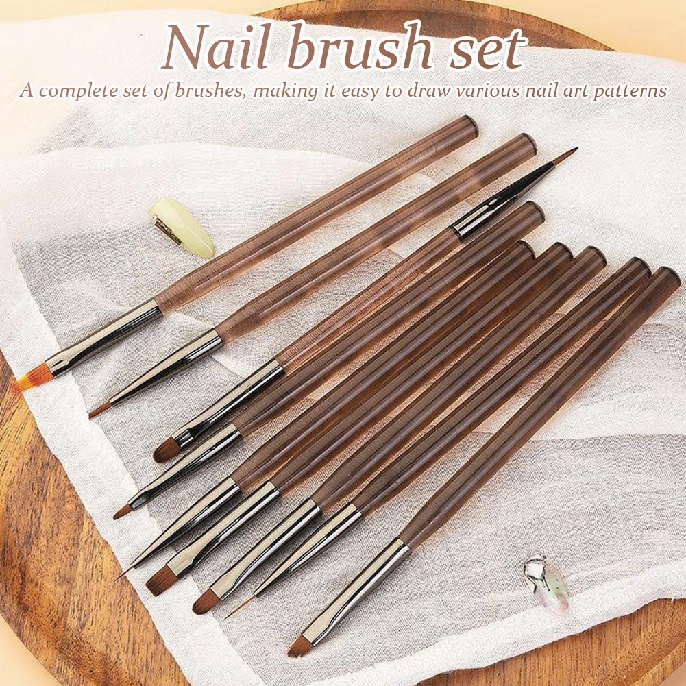 9 ชิ้นสไตล์ญี่ปุ่นเล็บแปรงสําหรับ Home Salon Nails Art Design