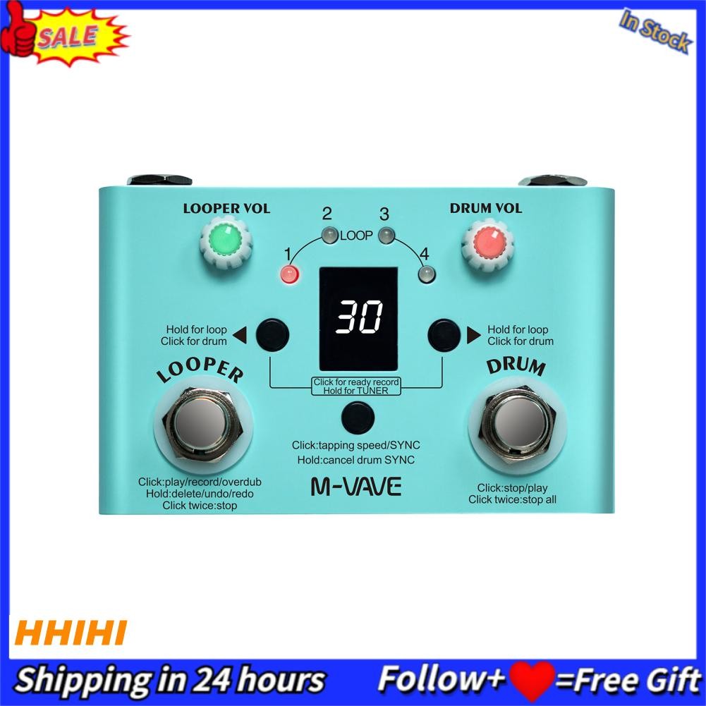 Hhihi M-Vave Lost Tempo Effect Pedal Drum & Looper Effector Mini 2-in-1 Machet
