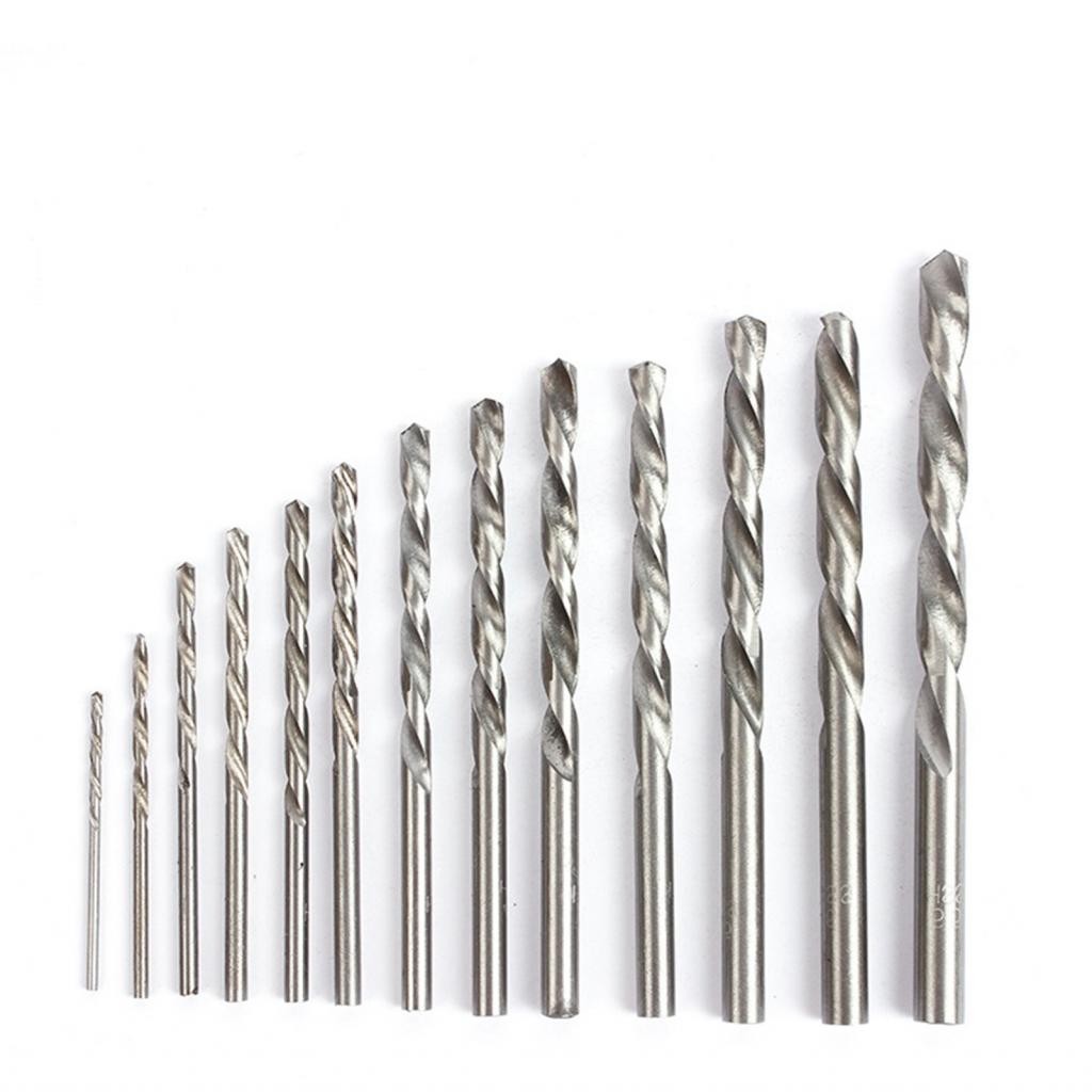 Ttiitt Garosa 14 ชิ้นชุดดอกสว่านเหล็กความเร็วสูง 135 องศาแยกจุด Jobber ความยาว Twist สําหรับโลหะแข็ง