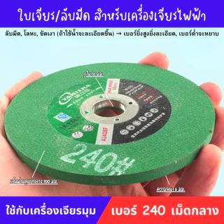 แผ่นเจียร์ลับมีด แผ่นเจียร ลับมีดทำครัว กรรไกร มีดผลไม้ ใช้กับเครื่องเจียร์ไฟฟ้า Grinding Disc