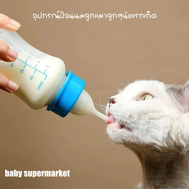 ขวดนมสัตว์เลี้ยง 60ml พร้อมจุกนม สำหรับลูกแมว ลูกสุนัข ดื่มน้ำและนมได้ หลายสี หลายแบบ คุณภาพดี