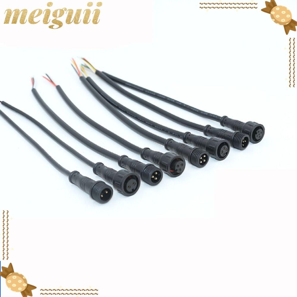 MEIGUII 2Pin 3Pin 4Pin แจ็ค, 20 ซม.สายสีดําชายหญิง LED Connector, IP67 2Pin 3Pin 4Pin สายไฟกันน้ํา L