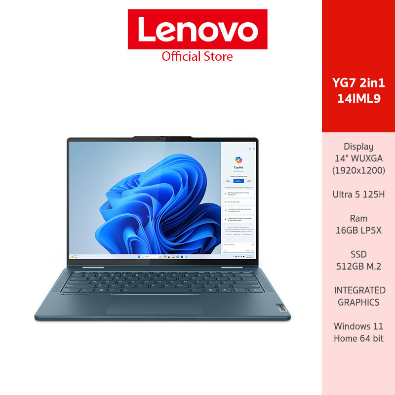Lenovo Notebook (โน้ตบุ๊ค) Yoga7-14IML9 u5-125H 16G 512G W11 3Y TT - 83DJ001MTA