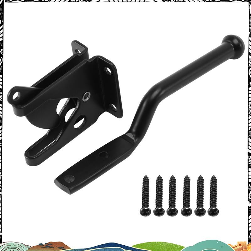 Self Locking Gate Latch อัตโนมัติ Gravity Lever รั้วประตูล็อคสําหรับไม้รั้วประตูสลักเหล็กสีดํา newee