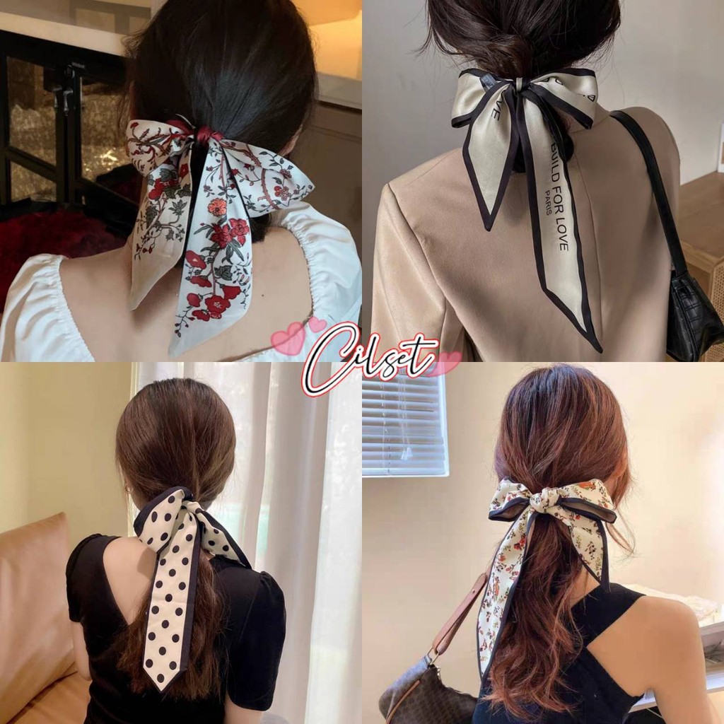 Cilset🛒พร้อมส่ง🎀 โบว์ผูกผม ลายน่ารักสไตล์เกาหลี แฟชั่นนำเทรน สีพื้นน่ารักๆ VO-53