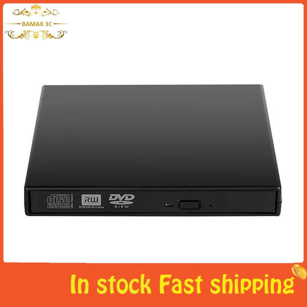 Bamaxis ไดรเวอร์ดิสก์ออพติคอลภายนอก BAMAXIS SLIM CD-RW Burner Writer USB 2.0 DVD-RW Combo Player Pla