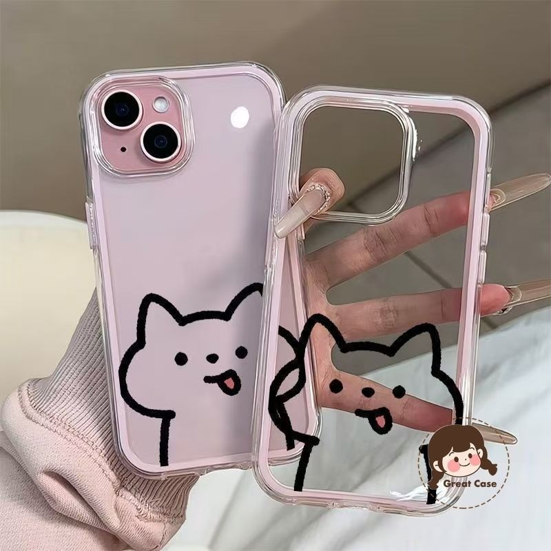 การ์ตูน Simple Line Cat สําหรับ Vivo Y300 Y200 Y100 Pro Plus S30 Pro Mini Y75 T4 Ultra T3X T2 T1 Sna