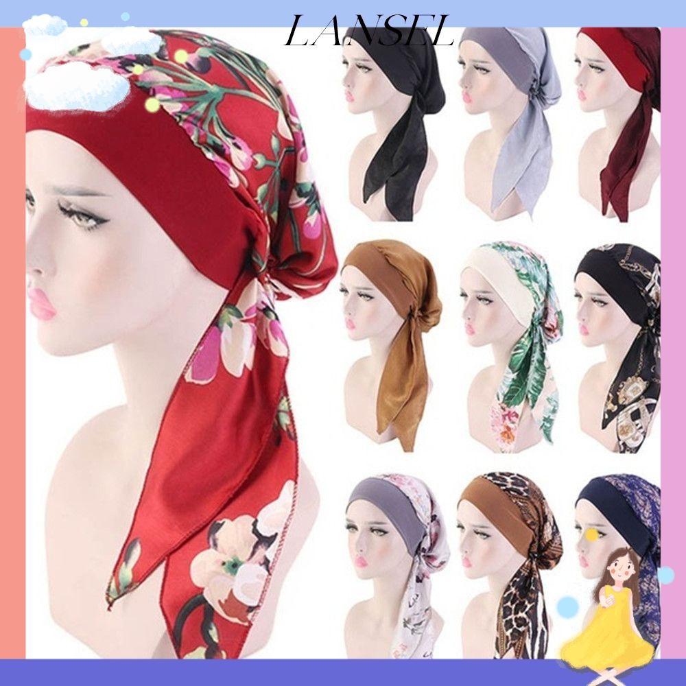 LA Cancer Head Scarf ปรับ Headwear Pre-Tied พิมพ์ Chemo Pirate Cap