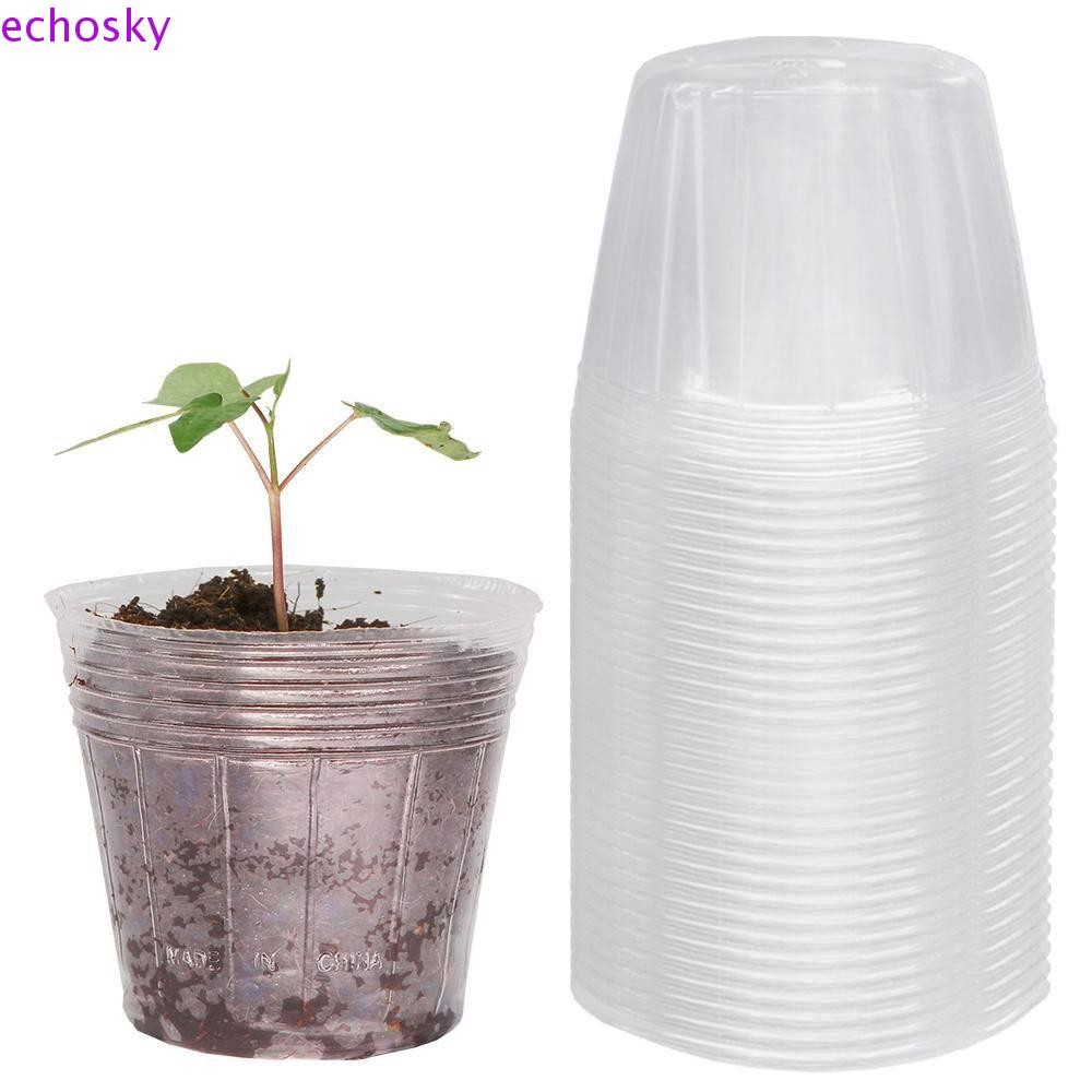 ECHOSKY Nursery Pots Home Transparency เครื่องมือทําสวนสําหรับสวนดอกไม้ผักถุงต้นกล้า