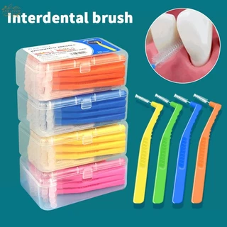 Ank 20 ชิ้น L ประเภทมุม Inter แปรงแปรงสําหรับวงเล็บ Micro Soft สําหรับทันตกรรมวงเล็บทําความสะอาดสั้นแปรง EN