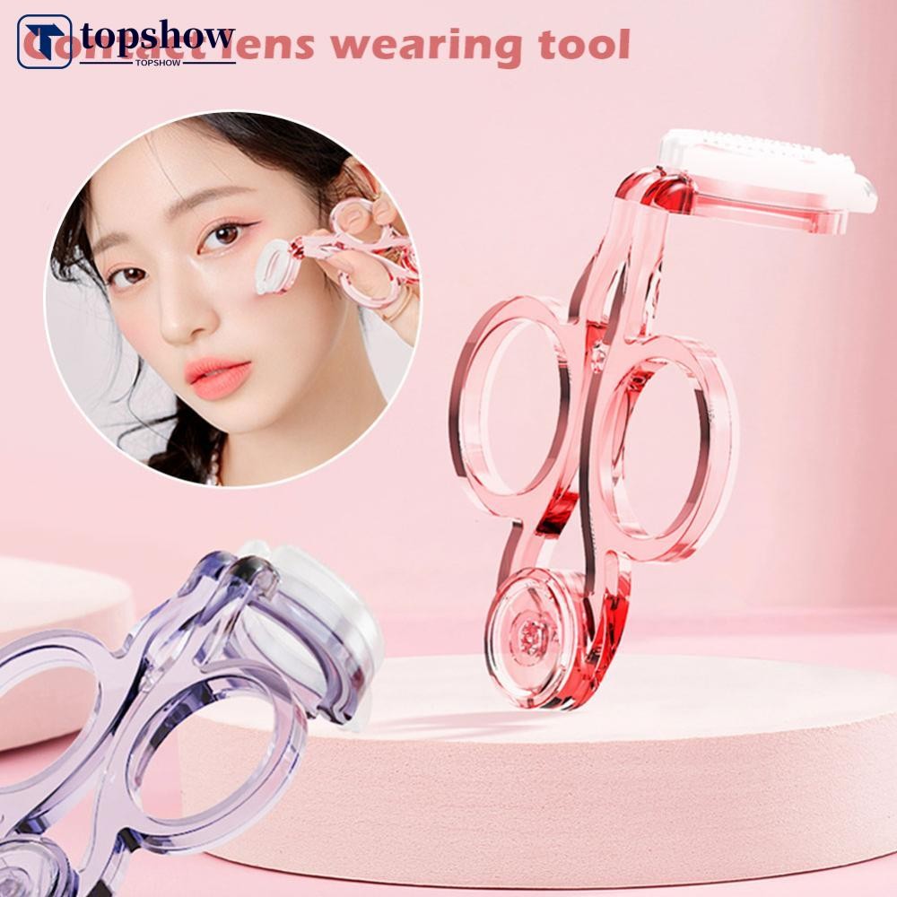 TOPSHOW ผู้หญิง Eye Care คอนแทคเลนส์ Inserter Remover พลาสติก Soft Tip Tweezer Stick สวมใส่เครื่องมื