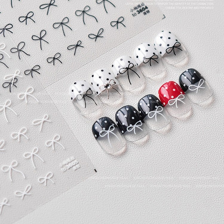 สติ๊กเกอร์ติดเล็บ 💕 สติ๊กเกอร์ติดเล็บมือ 3D ลายโบว์ หัวใจ กันน้ำ มีมากกว่า 30 แบบ ลายน่ารัก สุดฮิต ติดเล็บเด็ก - รูปที่ 5