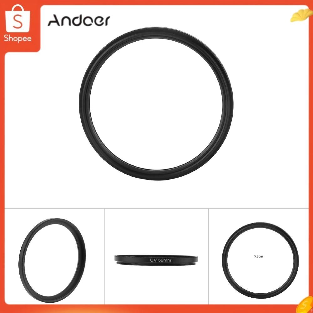 Andoer Andoer เลนส์ป้องกันรังสียูวีอัลตราไวโอเลตฝาครอบตัวกรองกล้อง 52 มม. 72 มม. (52 มม.)