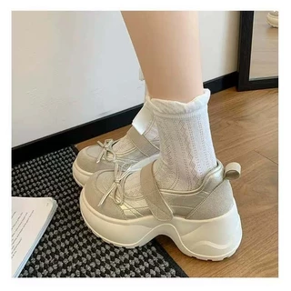 One for all พร้อมส่งจากไทย TX735 รองเท้าหนังแมรี่เจน สไตล์ฝรั่งเศส หนา7cm ดีไซน์ย้อนยุค สำหรับผู้หญิง