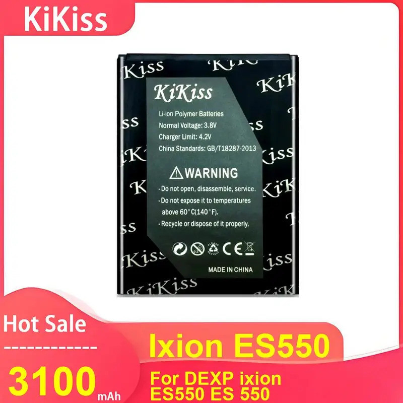 KiKiss แบตเตอรี่โทรศัพท์มือถือสําหรับ DEXP ixion ES550 ES 550 ,Ixion ES550 3100mAh แบตเตอรี่
