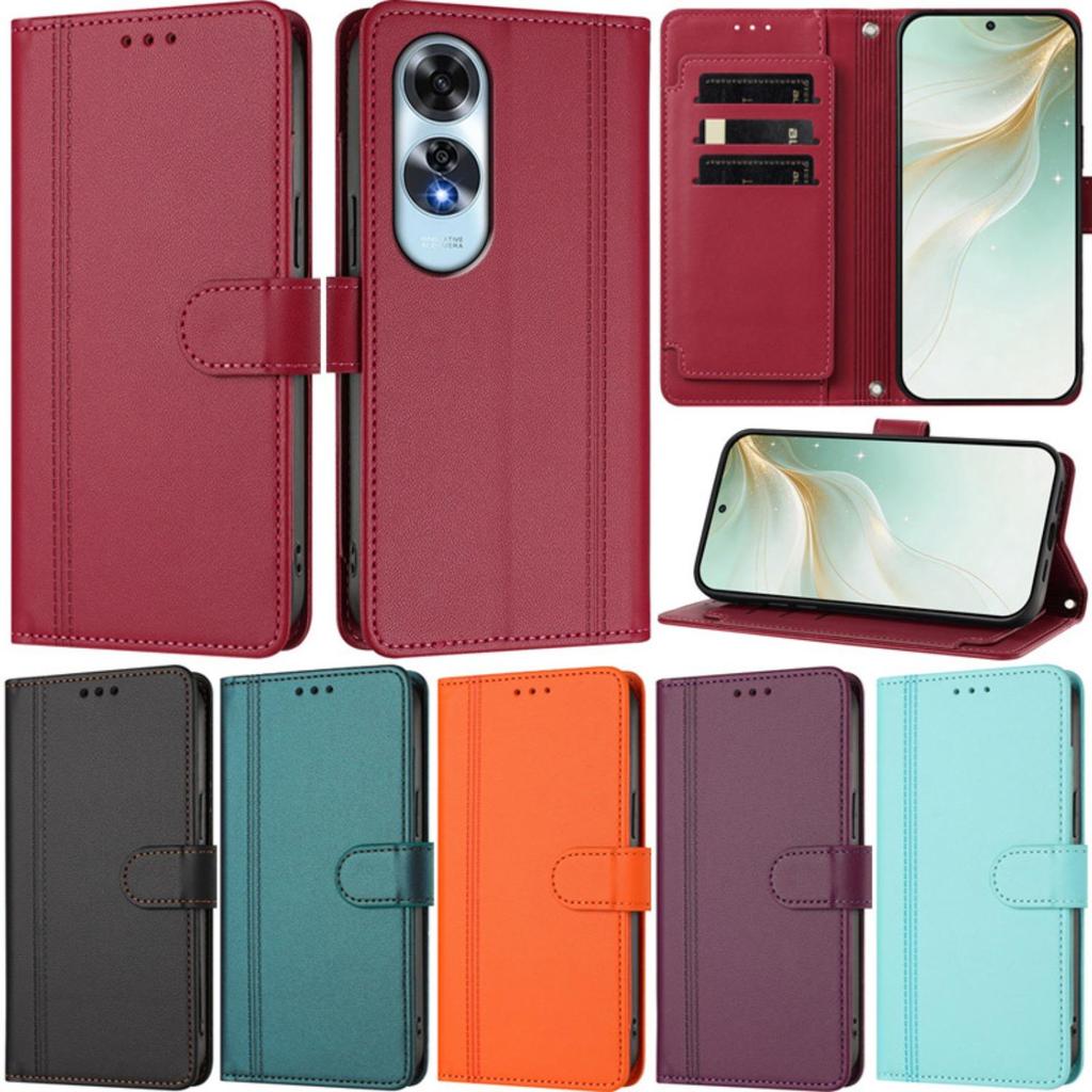 หนังกระเป๋าสตางค์ Multi Card Slot สําหรับ OPPO A60 4G A38 A18 4G A78 5G A57 A77 4G 2022 A17 A16 A56 