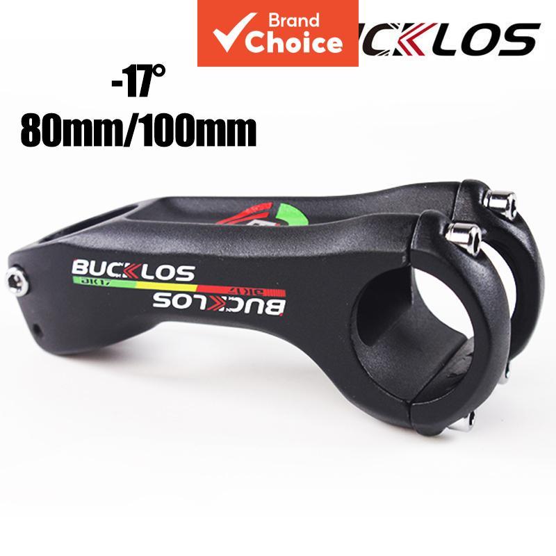 BUCKLOS คอแฮนด์จักรยาน องศา -17 ขนาด 80/100 มม. คอแฮนด์จักรยานถนน/MTB อัลตร้าไลท์ อัลลอย สําหรับแฮนด์ขนาด 31.8 มม.