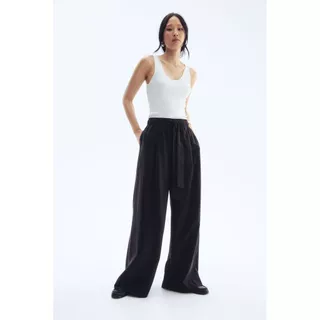 H&M(เอชแอนด์เอ็ม) กางเกงทรงมีเข็มขัดกว้าง Women Wide tie-belt trousers 1290779_2