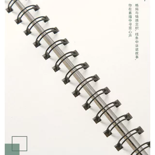 S0136 สมุดวาดรูป Sketchbook ริมลวด 160 แกรม (A4/A5/A6) 30หน้า ปกดำเรียบหรู สมุดวาดเขียน