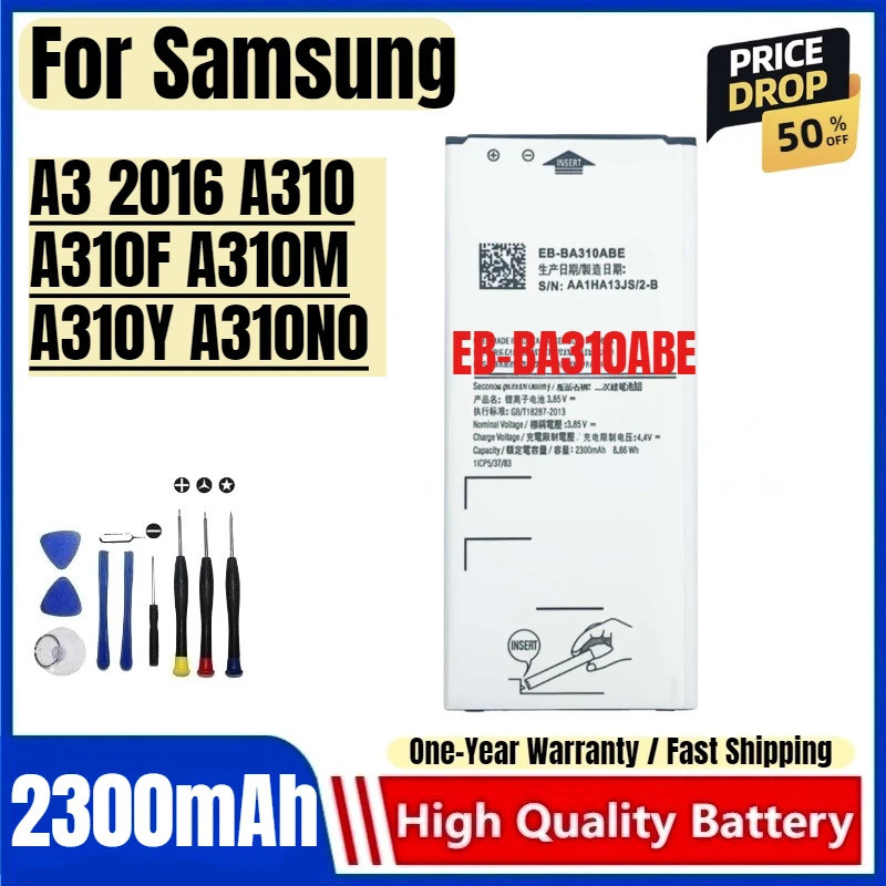EB-BA310ABE สําหรับ Samsung A3 2016 A310 A310F A310M A310Y A310N0 แบตเตอรี่โทรศัพท์มือถือความจุสูงเป
