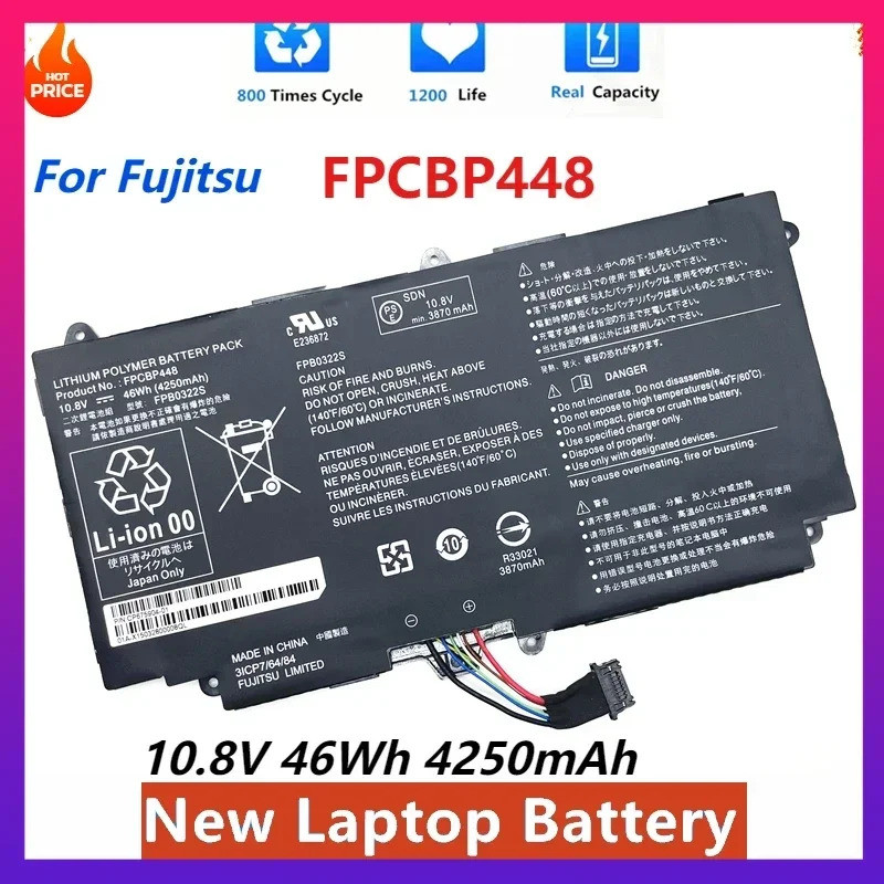 ใหม่ FPCBP448 10.8V 46Wh FPB0322S แบตเตอรี่แล็ปท็อปสําหรับ Fujitsu Q736 Q737 Q775 CP675904-01