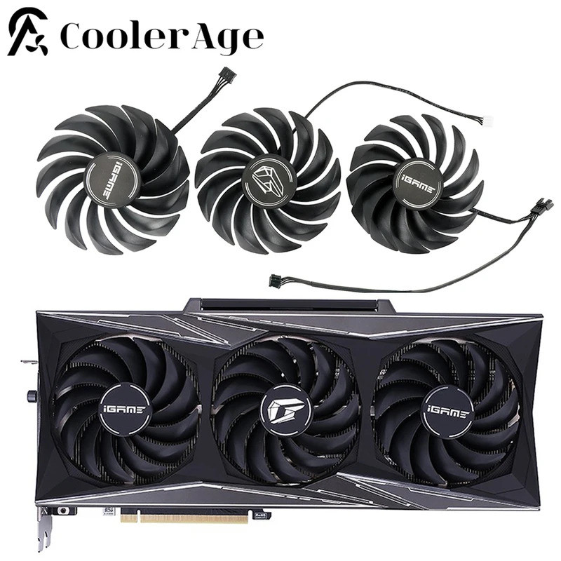 *90 มม.PVA080E12R RTX3060 RTX3070/3080/3090 พัดลมระบายความร้อนสําหรับ iGame RTX 3060 3070 3080 Ti 30